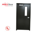 UL Listed Fire Rated Hollow Metal Glass Door With Panic Push Bar